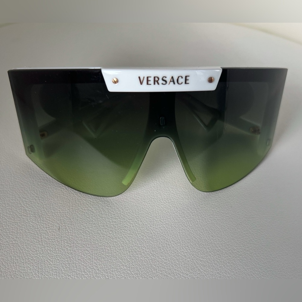Versace Green Gradient Shield Sunglasses